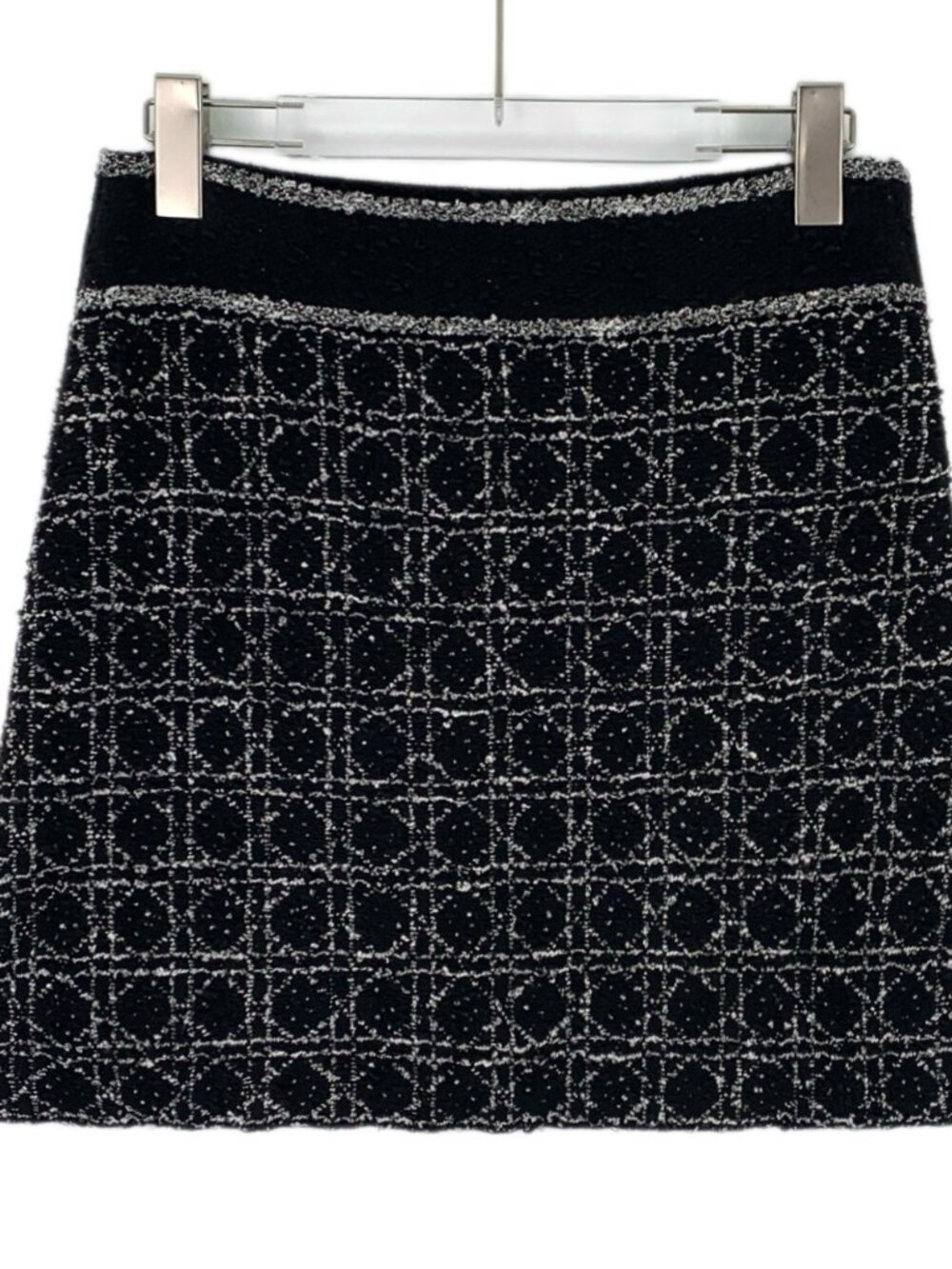 J30761 Dior 24 style black rhombuscottonreversible casual short skirt 38 M size